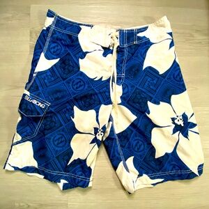 Billabong Blue and White Board Shorts for Swim
